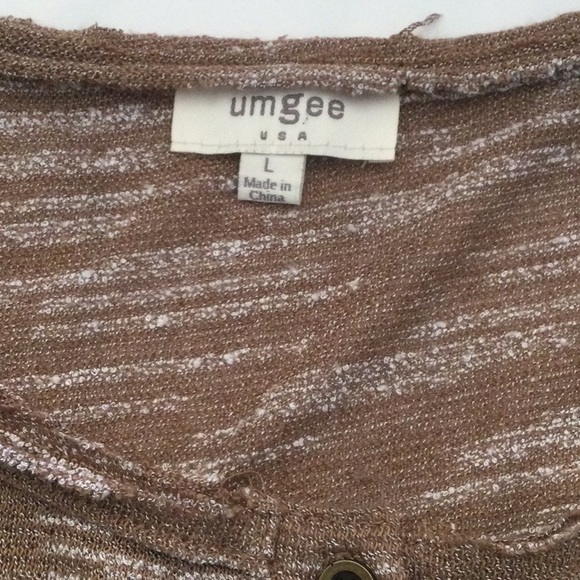 Umgee Tan Long Sleeved Tunic. Size Large - Picture 4 of 8
